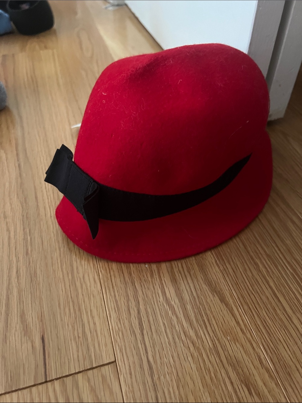 Capelli of New York Red Hat with Black Band